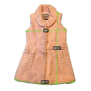 kandipiel SPAIN Faux Fur Vest Shawl Collar Lightweight Outerwear XL